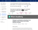 Change in centripetal acceleration from change in linear velocity and radius: Worked examples