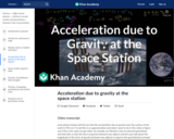 Acceleration due to gravity at the space station
