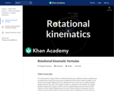 Rotational kinematic formulas