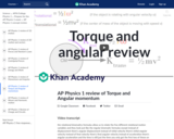 AP Physics 1 review of Torque and Angular momentum