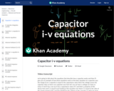 Capacitor i-v equations