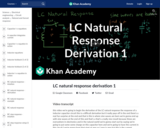 LC natural response derivation 1