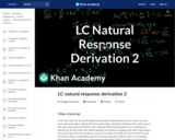 LC natural response derivation 2