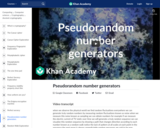 Pseudorandom number generators