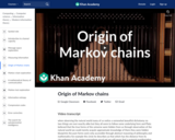 Origin of Markov chains