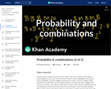 Probability: Probability and Combinations (2 of 2)