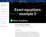 Differential Equations: Exact Equations Example 3