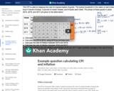 Example question calculating CPI and inflation