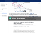 Sample free response question (FRQ) on tariffs and trade