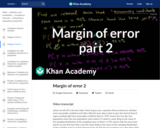 Statistics: Margin of Error 2