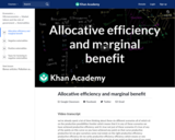 Allocative efficiency and marginal benefit