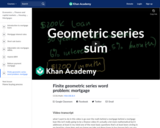 Finite geometric series word problem: mortgage