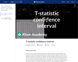 Statistics: T-Statistic Confidence Interval