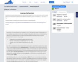 Pre-Calculus Course Content, 7. Inverse functions, Inverse Functions