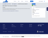 Linear Algebra Course Content, Matrix Algebra, MAT-0050: The Inverse of a Matrix