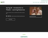 Spring 18 – Introduction to Theater – Learning Resources