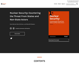 Nuclear Security: Countering the Threat From States and Non-State Actors