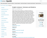 English Literature: Victorians and Moderns