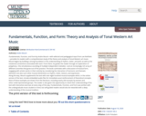 Fundamentals, Function, and Form: Theory and Analysis of Tonal Western Art Music