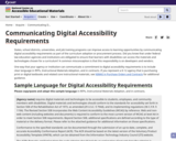 Best Practices for Communicating Digital Accessibility  Requirements