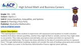 Career Readiness - High School Math & Business Careers
