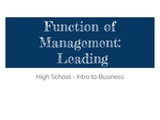 Function of Management: Leading