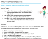 Twelfth Grade ACP Lesson 2 - Graduation Requirements