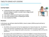 Twelfth Grade ACP Lesson 6 - FAFSA