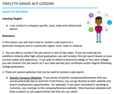 Twelfth Grade ACP Lesson 10 - Job Search