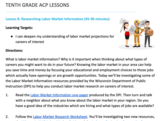 Tenth Grade ACP Lesson 8 - Researching Labor Market Information
