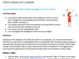 Tenth Grade ACP Lesson 9 - Workplace Skills and Attitudes