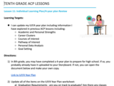 Tenth Grade ACP Lesson  11 - 4-Year Plan Review