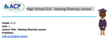 High School ELA - Valuing Diversity Lesson
