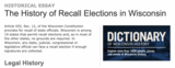 The History of Recall Elections in Wisconsin