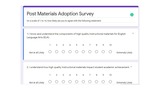 Post Materials Adoption Survey