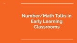 Number/Math Talks in Early Learning Classrooms