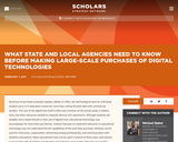 What State and Local Agencies Need to Know Before Making Large-Scale Purchases of Digital Technologies