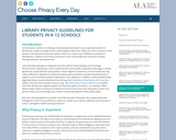 Library Privacy Guidelines for Students in K-12 Schools – Choose Privacy Every Day