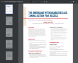 THE AMERICANS WITH DISABILITIES ACT: TAKING ACTION FOR ACCESS