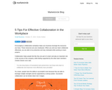 5 Tips For Effective Collaboration in the Workplace