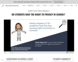 Grade 5 Unit 3 History Mystery 3  DO STUDENTS HAVE THE RIGHT TO PRIVACY IN SCHOOL?