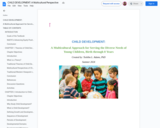 CHILD DEVELOPMENT: A Multicultural Perspective