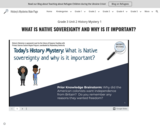 Grade 3 Unit 2 History Mystery 1  WHAT IS NATIVE SOVEREIGNTY AND WHY IS IT IMPORTANT?