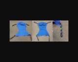 a.) Front of Full-Body Sling; b.) Back of Full-Body Sling; c.) Loops (right)