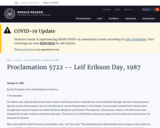 Proclamation 5722 -- Leif Erikson Day, 1987