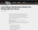 Modern-Day Genocide, A Study of the Rohingya Minority in Burma