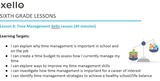 Sixth Grade ACP Lesson 8: Time Management