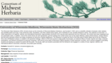 Consortium of Midwest Herbaria - Specimen Search - University of Wisconsin-Madison, Wisconsin State Herbarium