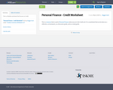 Personal Finance - Credit Worksheet