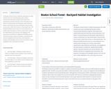 Boston School Forest - Backyard Habitat Investigation